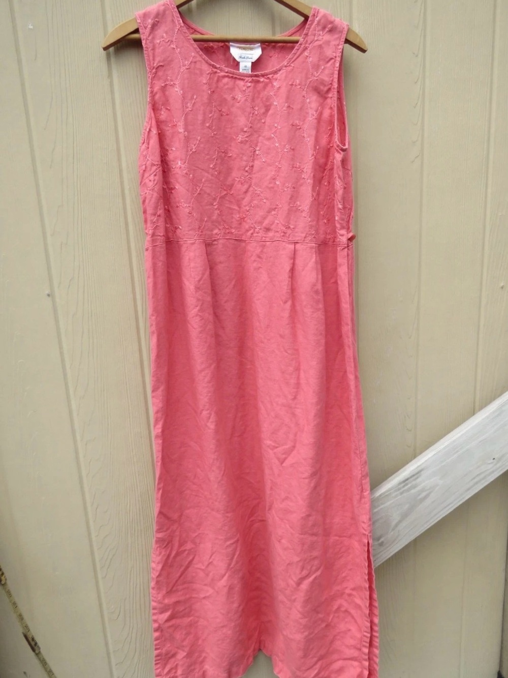 Talbots Set Salmon Pink Sleeveless Midi Dress 10 Cardigan